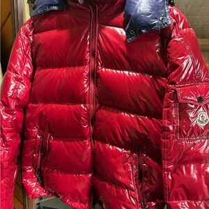 Moncler Glossy Crimson Puffer Jacket